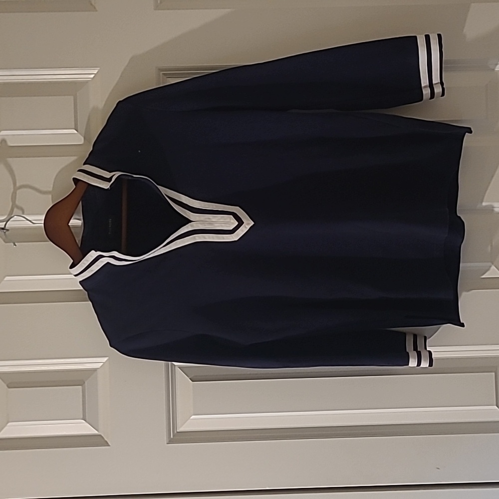 Talbots Navy Top with White Details